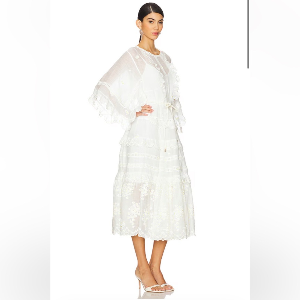 NEW Zimmermann Acacia embroidered midi dress - Picture 2 of 11